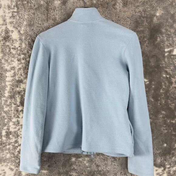Express Size M Mock Neck Full Zip Sweater Jacket Blue Long Sleeve Stretch Pocket - Picture 5 of 9
